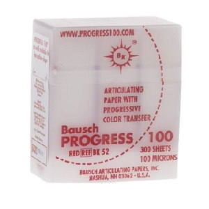 BAUSCH Progress Articulating Paper Red 300 Strips | 100 Microns Bk 52