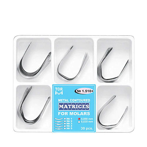 TOR VM Metal Contoured Matrices for Molar Set of 30Pcs 0.050mm ( 1.510+)