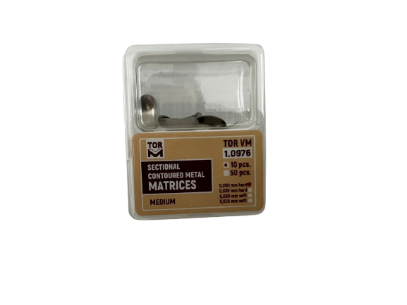 Sectional Contoured Metal Matrices medium 10Pcs 0.050 hard 1.0976