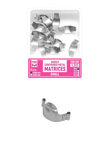TOR_VM_Matrices_Saddle_Contoured_Metal-removebg-preview.png Saddle Contoured Metal Matrices Small (NO1.311) 12Pcs TORVM