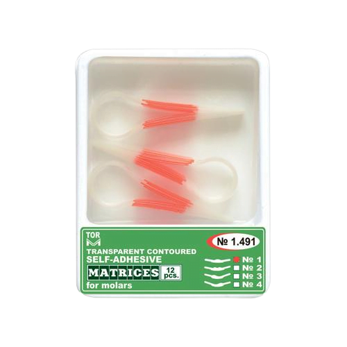 Transparent Contoured Self Adhesive Matrices 12Pcs For molar  ( No1 / No1.491 )