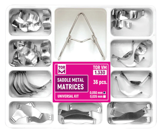 Saddle Contoured Metal Matrices. Universal Kit for 36pcs No 1.330 TORVM